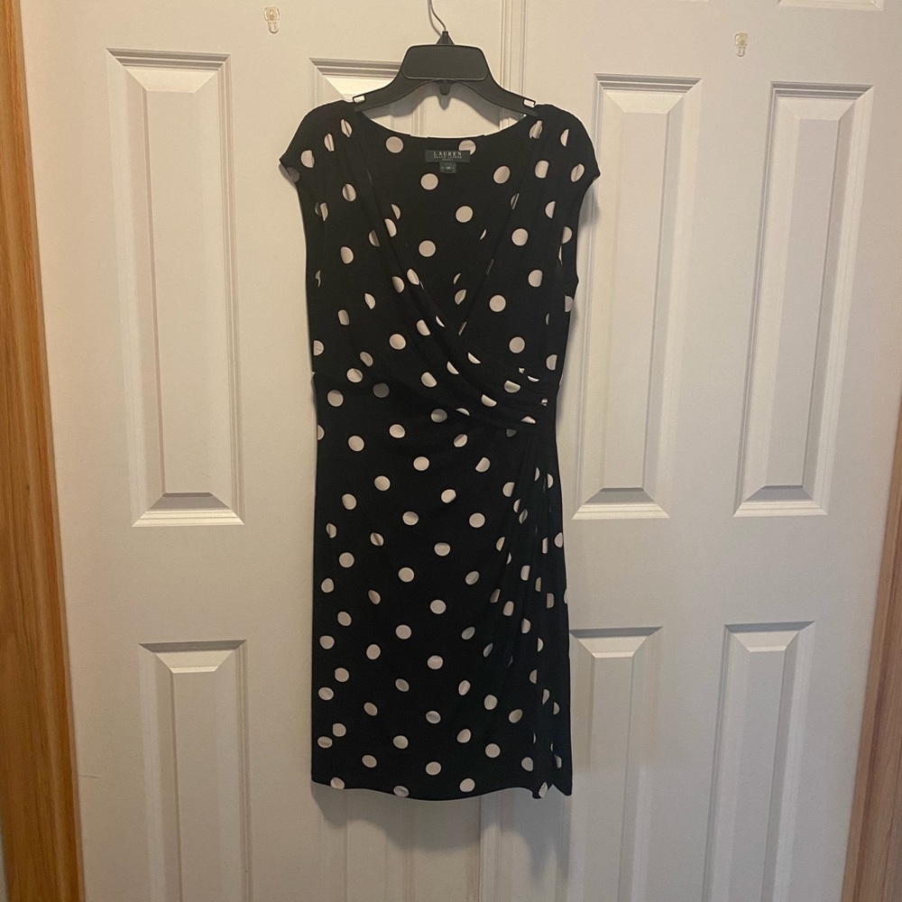 Navy polka dot Ralph Lauren dress 10P
